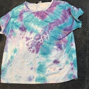 Tie-Dye T-Shirt in Blue and Purple